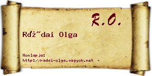 Rádai Olga névjegykártya